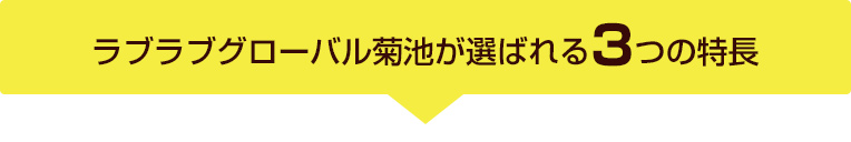 ラブラブグローバル菊池が選ばれる3つの特長