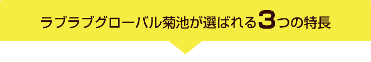 ラブラブグローバル菊池が選ばれる3つの特長